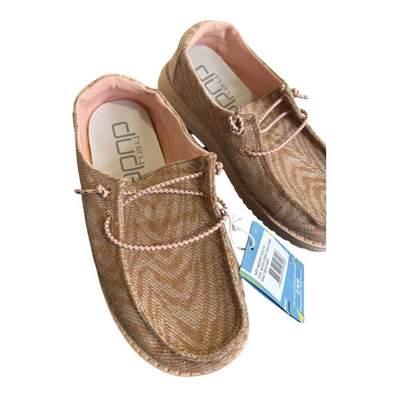 Hey Dude Girls Wendy Woven Zebra Terra Stripe Slip On Shoes Size K13 - Picture 2 of 14